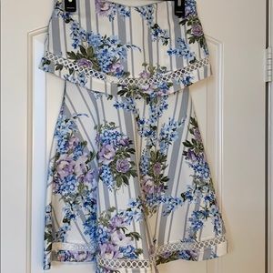 Bandeau ruffle mini dress